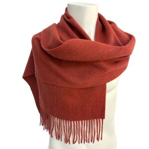 Rust Red Cashmere Scarf 🇨🇦 Luxurious Oversized Wrap - 100% Cashmere